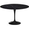 Knoll Saarinen Tavolo Rotondo - Base Nero - Piano Marmo Nero Marquina - diam. 137 cm