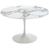 Knoll Saarinen Tavolo Rotondo - Base Bianca - Piano Marmo Arabescato - diam. 120cm