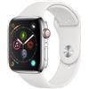 Apple Watch Series 4 (2018) GPS + Cellular 40 mm - Acciaio inossidabile Argento - Cinturino Sport Bianco, excellent