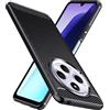 Natbok Custodia Cover per Xiaomi Redmi 14C/A4/Poco C75, Spazzolata e Fibra di Carbonio Morbido Silicone TPU, Antigraffio, Antiscivolo, Antiurto, Protective Cover, Nero