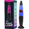 I-TOTAL® - Lampada lava LED con resistenza scalda cera, senza lampadina (ROSA base nera, cera bianca)
