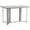 FC Tavolo moderno con gambe in metallo, effetto cemento e in MDF fino a 60 kg, adatto sala da pranzo e soggiorno,119×70 cm Oro+Grigio| Aosom Italy