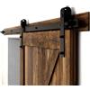 CCJH Binario per Porta Scorrevole Kit Doppia Anta Esterno Muro 9FT-274cm in Stile Rustico Classico Rulli Forma Hardware in Acciaio al Carbonio Nero