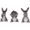 Nemesis Now Three Wise Donkeys 11 cm, resina, grigio, asino, statuetta trio, merchandising animale, fusa in resina finissima, dipinta a mano