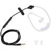 Demeras Auricolari in-Ear Auricolare di Sicurezza per Tubo d'Aria Cuffie Anti Radiazioni Orecchio Singolo con Microfono per Telefono Cellulare Devieces(Tubo Bianco Linea Nera)