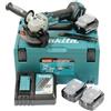 Makita DGA513RT3J - Smerigliatrice angolare a batteria, 18 V, con caricatore rapido, DC18RC, 3 batterie da 5,0 Ah in MAKPAC, misura 3