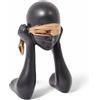 DRIMMER Surprise Statuetta Figura Donna Bendata 50cm Nero Oro Ceramica