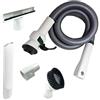 DL SERVICE Kit Accessori per Folletto Vk 150 | Tubo Flessibile Vk 150 + 4 Spazzole adattabili per pulizia, Bianco