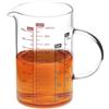 QWORK® Brocca in Vetro Borosilicato 1 Litro con Scala Graduata ml/oz/tazza - Resistente al Calore e Lavabile in Lavastoviglie