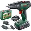 Bosch Home and Garden 06039D4002 Bosch Trapano a Batteria UniversalDrill (2 Batterie, In Valigetta), Verde-Nero, 38.1 x 28.9 x 10 cm, sistema da 18 Volt