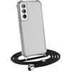 MyGadget Cover per Samsung Galaxy S22 PLUS - Custodia Trasparente con Corda - Case con Cordino Antiurto con Laccio | Tracolla - Practical Stylish - Nero