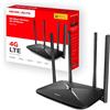 Mercusys TP-Link MB115-4G Router WiFi con Sim, 4 Antenne Ad Alto Guadagno, 4G LTE Wireless 300Mbps, 3 Porte LAN+1 Porta LAN/WAN, WAN Connection Backup, Parental/LED Control, SMS, APP, Plug&Play