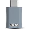 HappyMots - Adattatore da USB C a USB 3.0 (3.1) OTG | Velocità 10 Gb | Corpo in zinco Premium con alta resistenza al calore | Adattatore da USB a Tipo C | Cavo convertitore femmina | Colore argento