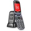 SPC Harmony - Telefono cellulare per anziani, cellulare con coperchio, tasti grandi, volume alto 96dB, compatibile con apparecchi acustici, contatti con immagini, pulsante SOS, doppio schermo, senza