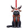 Nemesis Now Ornamento da appendere a forma di gatto a forma di renna, 9 cm, colore: