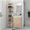 SENSEA Mobile bagno da terra con lavabo L 50 x H 80 x P 40 cm rovere 2 cassetti per vasca a sinistra Easy