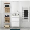 SENSEA Mobile bagno da terra con lavabo L 50 x H 80 x P 40 cm bianco 2 cassetti per vasca a sinistra Easy