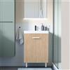 SENSEA Mobile bagno da terra con lavabo L 50 x H 80 x P 40 cm rovere, 2 ante per vasca a sinistra Easy