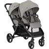 Joie Evalite Duo - Passeggino Leggero Gemellare Pieghevole da 0 Mesi a 15 Kg Cestino portaoggetti e Cappotta colore Pebble
