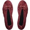 GLOVE STORY Pantofole Ballerina da Interno da Donna in Velluto con Suola in Morbida Pelle - Materiale Morbido e Confortevole - Pantofole Ballerina da Donna Morbide - Realizzate a Mano (Bordeaux 41)