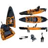 Big Mama Kayak Kayak monoposto divisibile a pedali con pinne BIG MAMA START S500 componibile - colore ORANGE