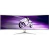 Philips Monitor PC 48.9 Quad HD 5120 x 1440 Pixel QD-OLED Curvo Bianco - 49M2C8900L/00 Evnia 8000