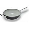 MONETA Wok Padella Antiaderente Induzione in Alluminio 32 cm Rivestimento Finegres colore Grigio - Armonia