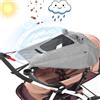 Furforstk parasole passeggino universale con protezione UV 50+ parasole ovetto impermeabile ombrellino parasole passeggino con finestrella e alette parasole, parasole per passeggino (grigio)