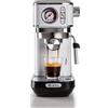 Ariete 1381 Macchina da caffè con manometro, compatibile con caffè in polvere e cialde ESE, 1300 W, Capacità 1,1 L, 15 bar di pressione, Filtro ½ tazze, Dispositivo Cappuccino, Bianco