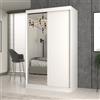 Armadio ante scorrevoli moderno 120xH200 cm specchio bianco Mila
