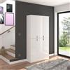 Armadio guardaroba componibile cabina 6 ante 91xH193 bianco Chobs-1