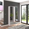 Armadio guardaroba componibile cabina 6 ante specchio 91xH193 bianco Chobs-1