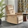 Poltrona relax elettrica motorizzata reclinabile velluto presa USB beige Soft