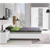 Camera da letto completa moderna matrimoniale bianco Yuma
