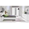 Camera da letto completa moderna matrimoniale con comò bianco Yuma