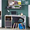Scrivania pensile bambini mensola 120xH76 rovere antracite bianco Ala