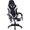 Sedia gaming ufficio ergonomica girevole bianco nero con cuscini Gamer