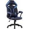 Sedia gaming ufficio ergonomica girevole nero blu con cuscini Omega
