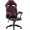 Sedia gaming ufficio ergonomica girevole nero rosso con cuscini Omega