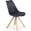 Sedia imbottita in polipropilene legno nera Ginger