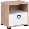 Comodino bambini cameretta ragazzi 110xH30 rovere bianco Argo
