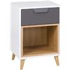 Comodino cameretta ragazzi 41xH58 rovere antracite bianco Ala