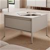 Tavolino soggiorno moderno basso 68xH48 cm 1 cassetto beige Fedra