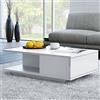 Tavolino soggiorno moderno basso 90xH42 cm bianco lucido Atlanta