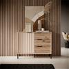 Credenza madia moderna 103x81cm 3 cassetti 1 anta beige rovere Perla