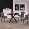 Tavolo 120x120 da pranzo rotondo moderno vetro nero Nice