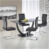 Tavolo 140x80 in vetro moderno industrial nero Saturn