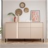 Credenza madia moderna 153xH81cm 3 ante 2 cassetti beige Maty