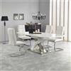 Tavolo allungabile con vetro 160/220 da pranzo moderno design bianco Paride