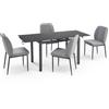 Tavolo allungabile da pranzo con 4 sedie moderno 110/170 rovere Jhon